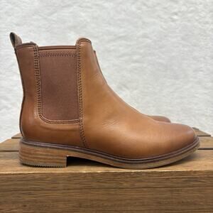 Clarks Clarkdale Arlo Womens Chelsea Boot Brown Leather Ankle Boot Women’s 7.5M